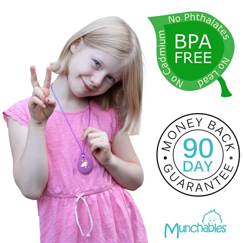 Munchables Sensory Unicorn Sensory Chew Necklaces For Girls (Aqua) #TOP1
