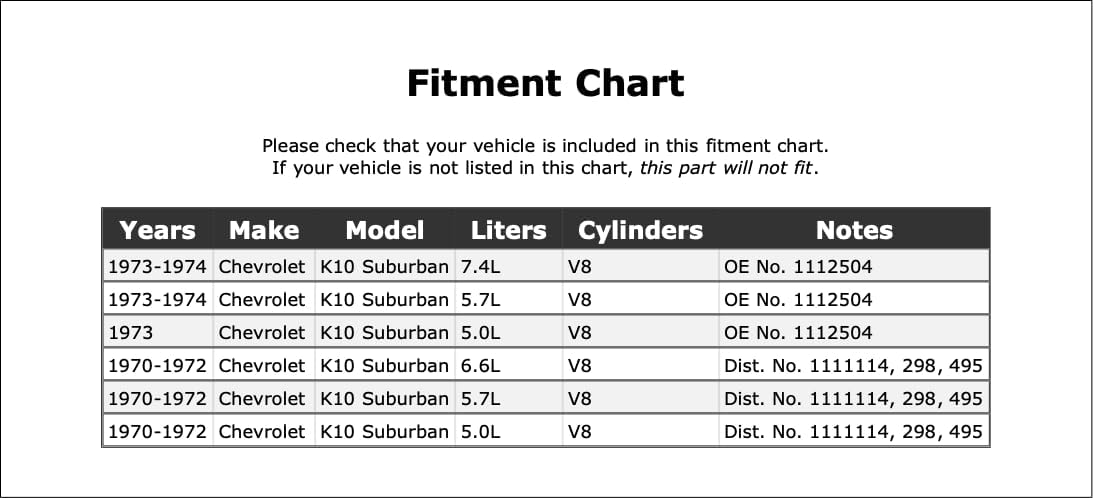 Distributor Vacuum Advance Compatible With Chevrolet K10 Suburban 1974 1973 1972 1971 1970 P-3902811