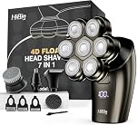 Head Shavers for Bald Men - 7D Arc Magnetic Detachable Electric Razor, Waterproof Wet Dry 5-in-1 Electric Shaving & Grooming Kit, LED Display Rechargeable Head & Body Hair Shaver, Grey
