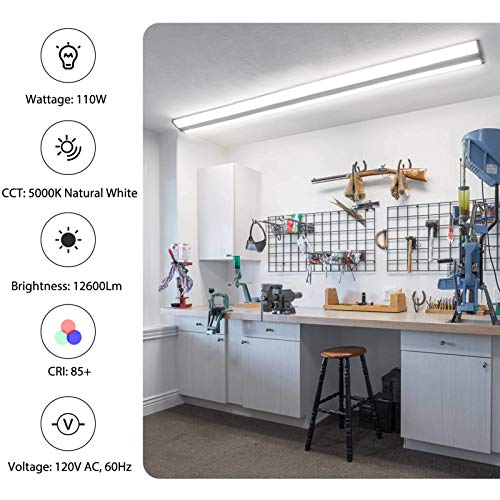 Faithsail 8Ft Led Shop Light, 110W Led Wraparound Ultra Slim Strip Lights, 12600 Lumens, 5000K Led Garage Lighting, 8 Foot Led Strip Light For Office, Workshop, Fluorescent Version Replacement, 4 Pack #TOP3