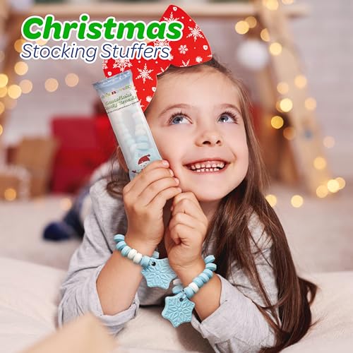 4E's Novelty Christmas Candy Bracelets - 30 Pack Stretchable Bulk Candies Individually Wrapped, Fun Christmas Stocking Stuffers & Party Favor Candy for Kids (Snowflake) - image 2