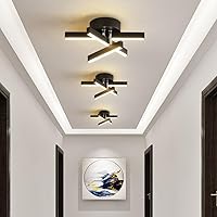 Vista 4 de Lámpara de techo lineal moderna de montaje semiempotrado con 3 modos de color cerca de la iluminación de techo para sala de estar, dormitorio, Oscuro