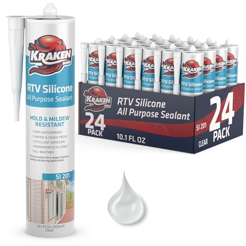 Kraken Bond RTV Silicone Caulk Clear - 24x10.1 fl.oz. silicone sealant