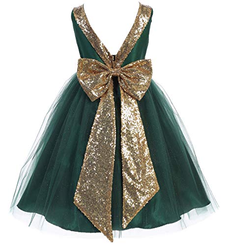 Girl Special Occasion Dress Sleeveless Dupioni Bodice V Sequin Back2