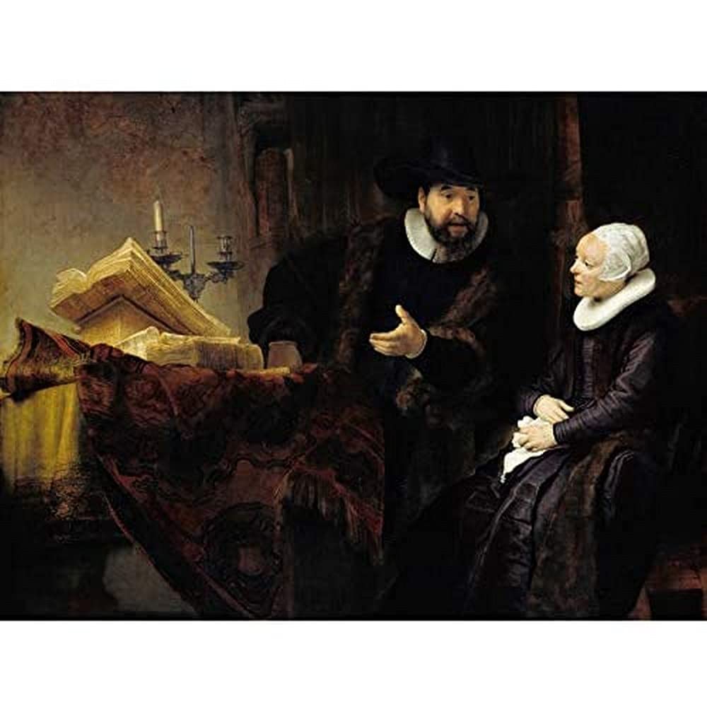 Rembrandt The Mennonite Preacher Anslo And His Wife Art Print Canvas Premium Wall Decor Poster Mural