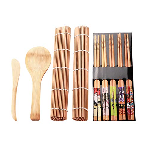 Kit de confecção de sushi, aparelho de sushi caseiro para amantes de comida, incluindo 1 colher, 1 l