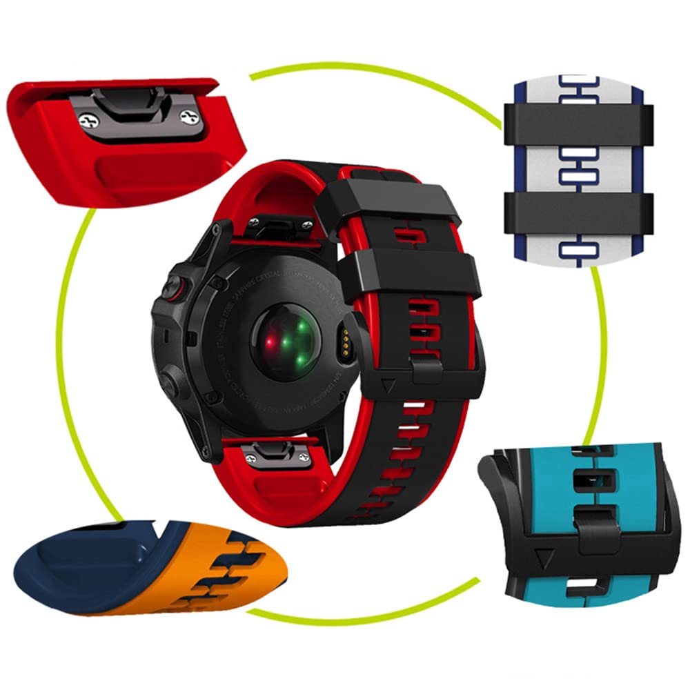 Cinturino In Silicone AISPORTS Da 22mm Per Garmin Fenix 6/5/Forerunner 945/955 – Ricambio Quickfit Con Fibbia In Acciaio, Comodo E Traspirante - 4