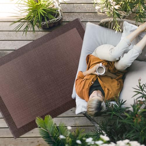 Tapis d'extérieur 150x225 imperméable pour terrasse jardin