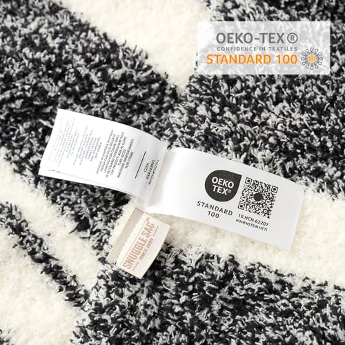 Image of Snuggle Sac Heather Throw Blanket for Couch, Reversible Super Soft Blankets Warm Cozy Knit Fuzzy Plush Lightweight for Sofa, Bed, Camping, Picnic (Stripe Black, Throw(50 inchx 60 inch))