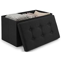 edihome, Pouf Contenitore Pieghevole con Coperchio in Tessuto (38x76x38 cm)