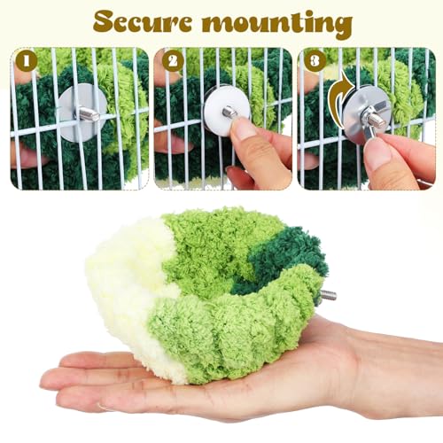 Image of GANAZONO Parrot Nest House Bed - Cozy Plush Nest for Birds Perfect for Conures and Parakeets Winter Retreat Easy to Install 5.11 X 5.11 X 3.14 Inches