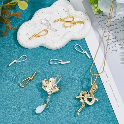 Image of SUPERFINDINGS 10Pcs 2 Colors Vertical Pin to Pendant Brooch Pendant Converters Alloy Brooch Pin to Necklace Keychain Converters Tube Design with Bail Convert for Necklace Keychain Hair Rope