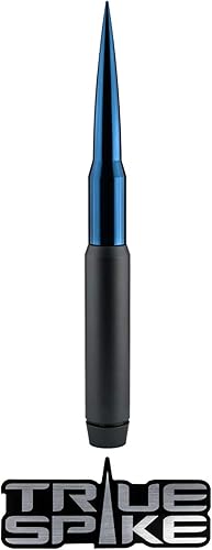 TRUE SPIKE Antena de bala con punta azul plomizo de 9 pulgadas con bobina antirrobo + cobre en aluminio mecanizado CNC de calibre pesado compatible