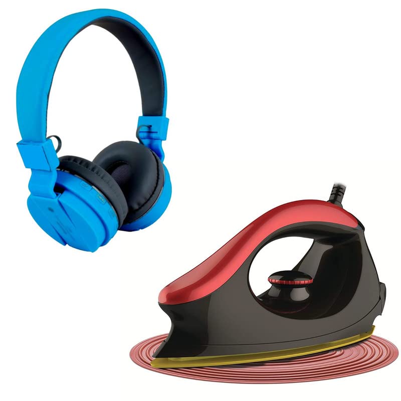 Cospex Combo Pack of 2 Items - Comfortable On-Ear Bluetooth Wireless Headphone, Automatic Shut-Off Heavy Weight Non-Stick Electric Dry Iron Press Box for Best Performance (1 Year Warranty)-image-44