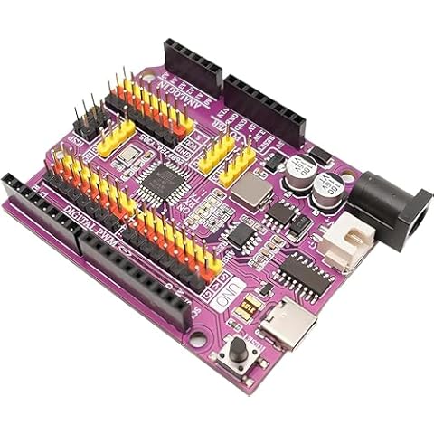 UNO R3 Pro Board ATmega328P-PU with USB Cable for Arduino, Input Voltage 7-12V, 5V/2.5A 2500 mAh Power Supply,16MHZ,8 Digital 1/0 pins Support Onboard LED D13, SRAW 2KB Cover