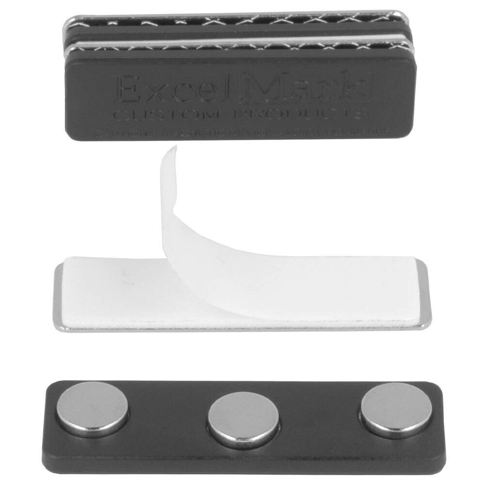ExcelMark3 Name Badge Magnets - Magnetic Name Tag Holders with 3 Premium Strength Neodymium Magnets