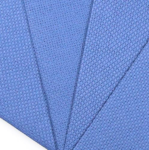 Image of KCS 4 /6 pc of 12 inch x 18 inch 30cmx45cm 16 Count Cotton Aida Cloth Cross Stitch Fabric (Jeans Blue, 4 pc)