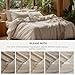 Bedsure 100% Washed Cotton Duvet Cover Queen Size - Oatmeal Minimalist Cotton Duvet Cover Linen Like for All Seasons - GentleSoft™ Plain Simple Bedding (Oatmeal, Queen, 90