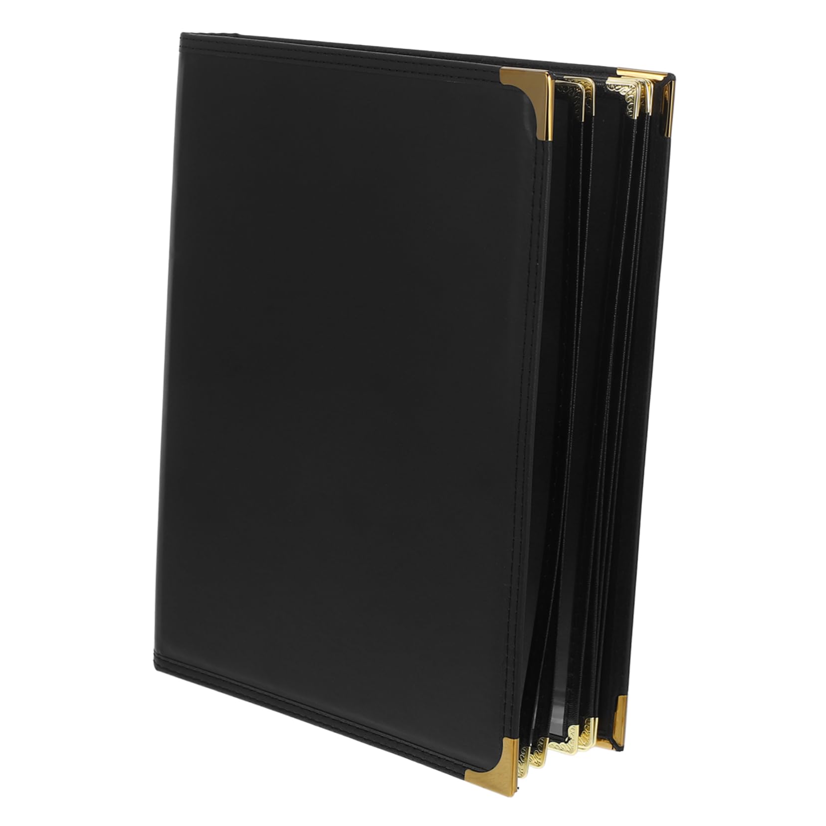 Portamenús de Pvc Transparente Anillas, Negro para Restaurantes | Cubiertas para Cartas y Listas, Visibilidad Clara, Diseño Multifuncional, Acabado Elegante y Sencillo