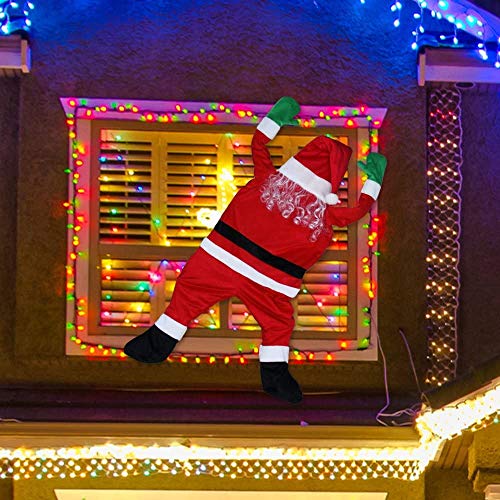 Yeahbeer 4.92 Ft Christmas Hanging Santa Claus,Christmas Outdoor Decoration For Gutter Or Roof/Chimney/Tree/Porch #TOP2