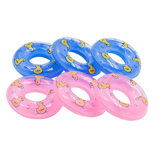 6 Pack - Gogo Mini Swim Ring, Summer Fun Swimming Pool Float Raft Lifebuoy For Rubber Ducks, Barbie Dolls Bath Tube #TOP25