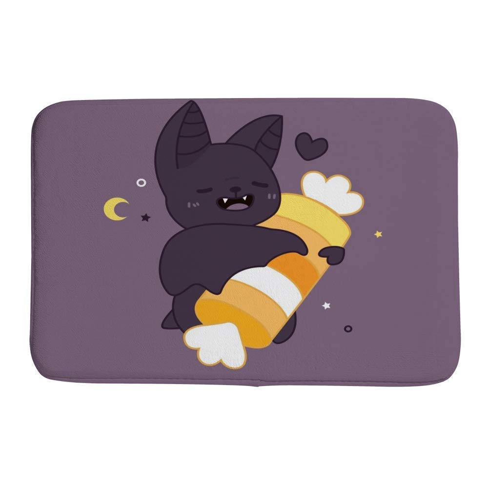Tapis de douche chauve-souris lavable en machine pour sol sec et sécurisé