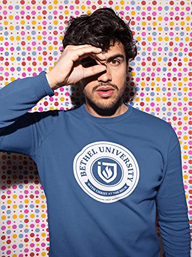 CreateMyTee | Bethel University Circle Logo One Color Crewneck Sweatshirt3