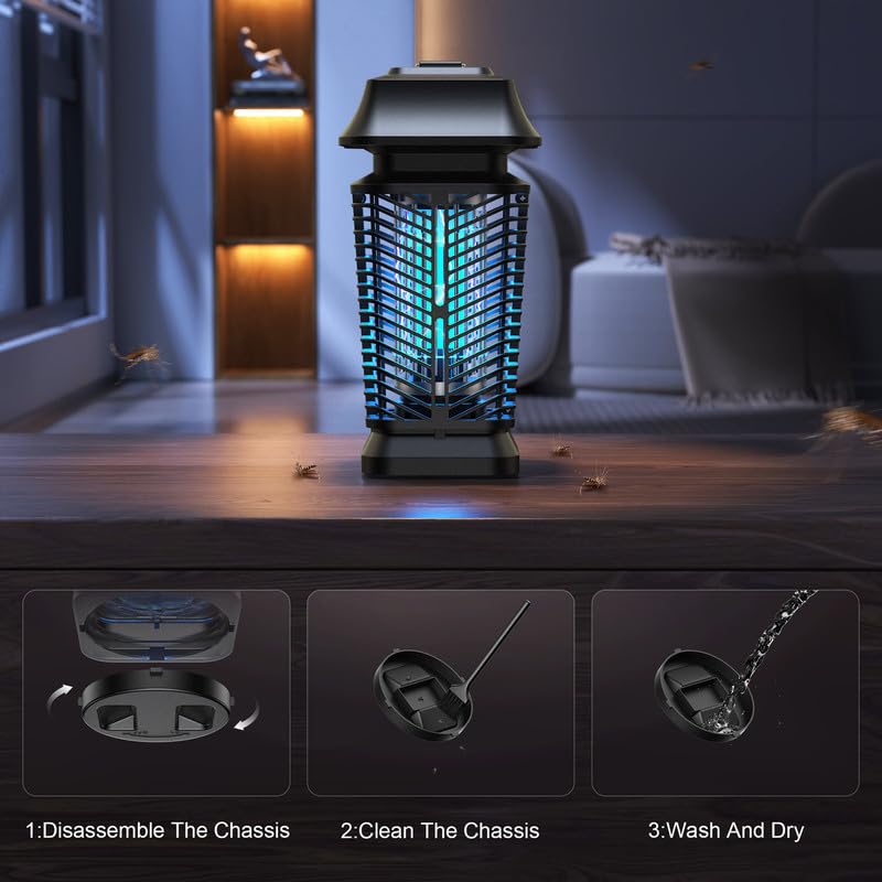 Lampe Anti Moustique, 20W UV Piege a Mouche Puissante, IPX4 Wasserdicht, Protection Contre Les Moucherons, Mosquito et Insectes pour Intérieur et Extérieur