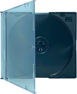 mediaxpo Premium Slim Black Jewel Cases - Protect and Showcase Your CDs - Slim CD Case for Space-Saving Storage (Pack of 10)