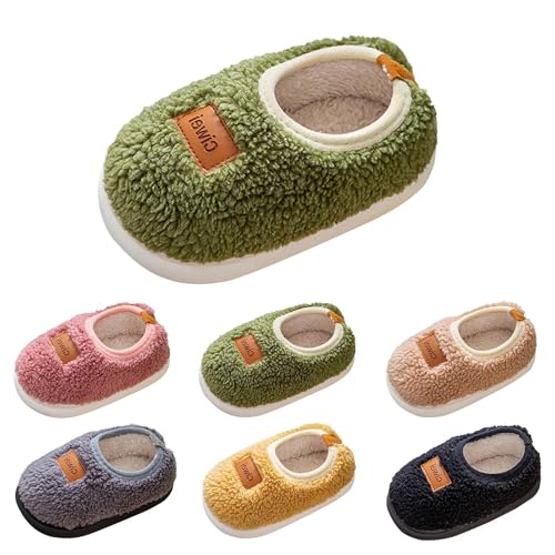 Toddler Boys Girls Plush House Slippers Fuzzy Warm Indoor Shoes Kids Winter Cozy Soft Full Wrapped Bedroom Slippers
