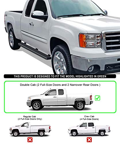 Estribos negros de aluminio para Chevy Silverado/GMC Sierra miniatura 6