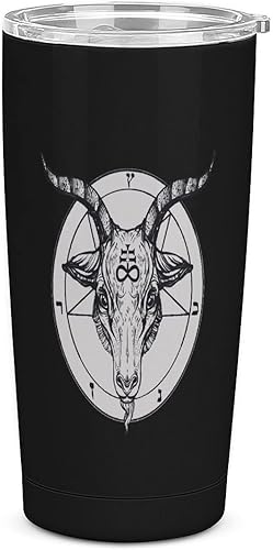 Miniatura 1 de Baphomet Satanic Goat Head Insulated Tumbler with Lid and Straw Stainless Steel Travel Mug Water Bottle for Coffee Tea
