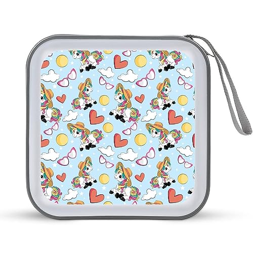Little Princess Unicorn con divertente porta CD estivo capacità 40 DVD custodia protettiva per dischi borsa organizer per da auto casa viaggio