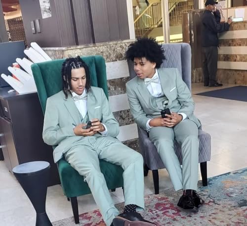 Wangyue Suit Men 3 Piece Wedding Suit Elegant Slim Fit Mens Suits Notched Lapel Blazer Single Breasted Vest and Pants 6