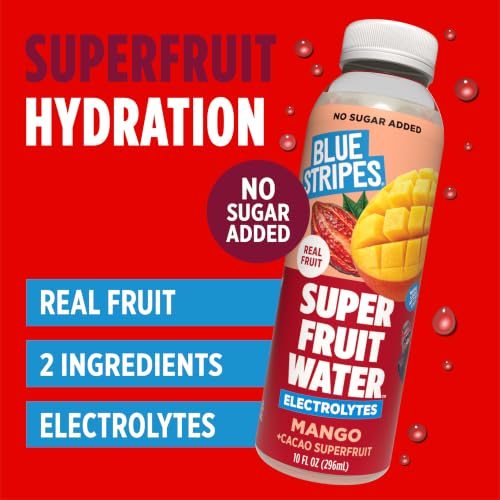 Image of Blue Stripes Mango Superfruit Water - Natural Hydration Drink (10 FL OZ)