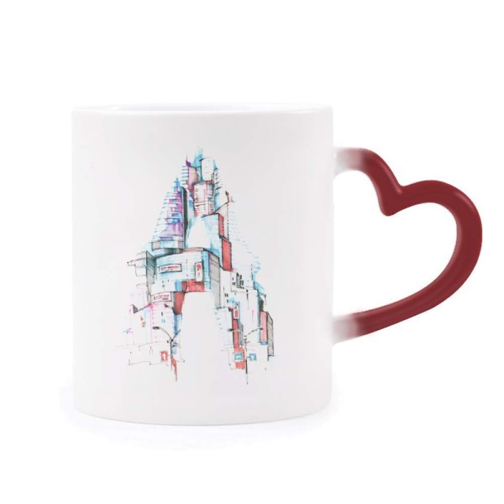 Taza de acuarela urbana termosensible para transformar tus desayunos y cafés mañaneros