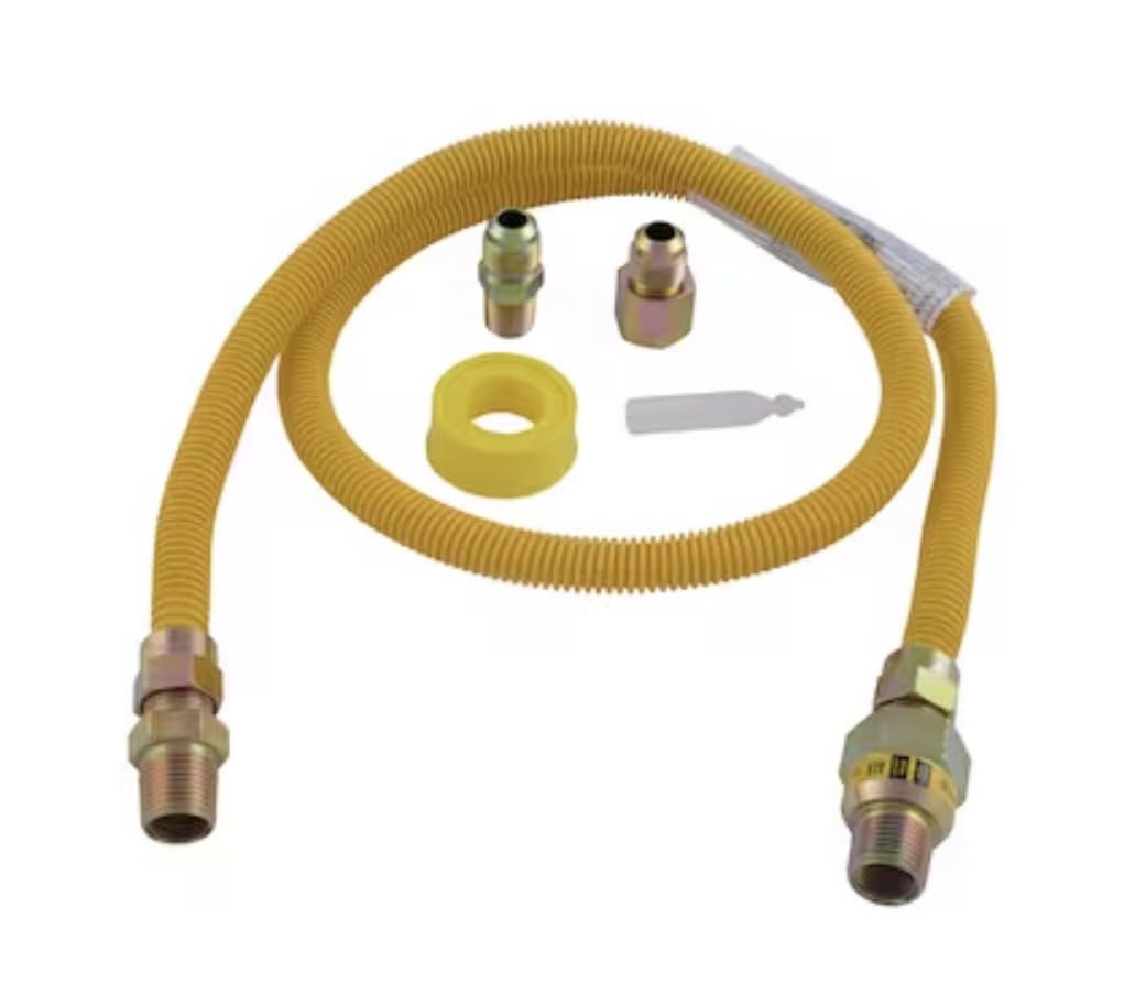 EASTMAN 48-in 1/2-in Mip Inlet x 3/8-in Mip Outlet Stainless Steel Gas Appliance Installation Kit