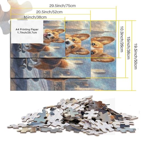 Puzzle de Corgis 1000 piezas, rompecabezas difícil para adultos y niños 6