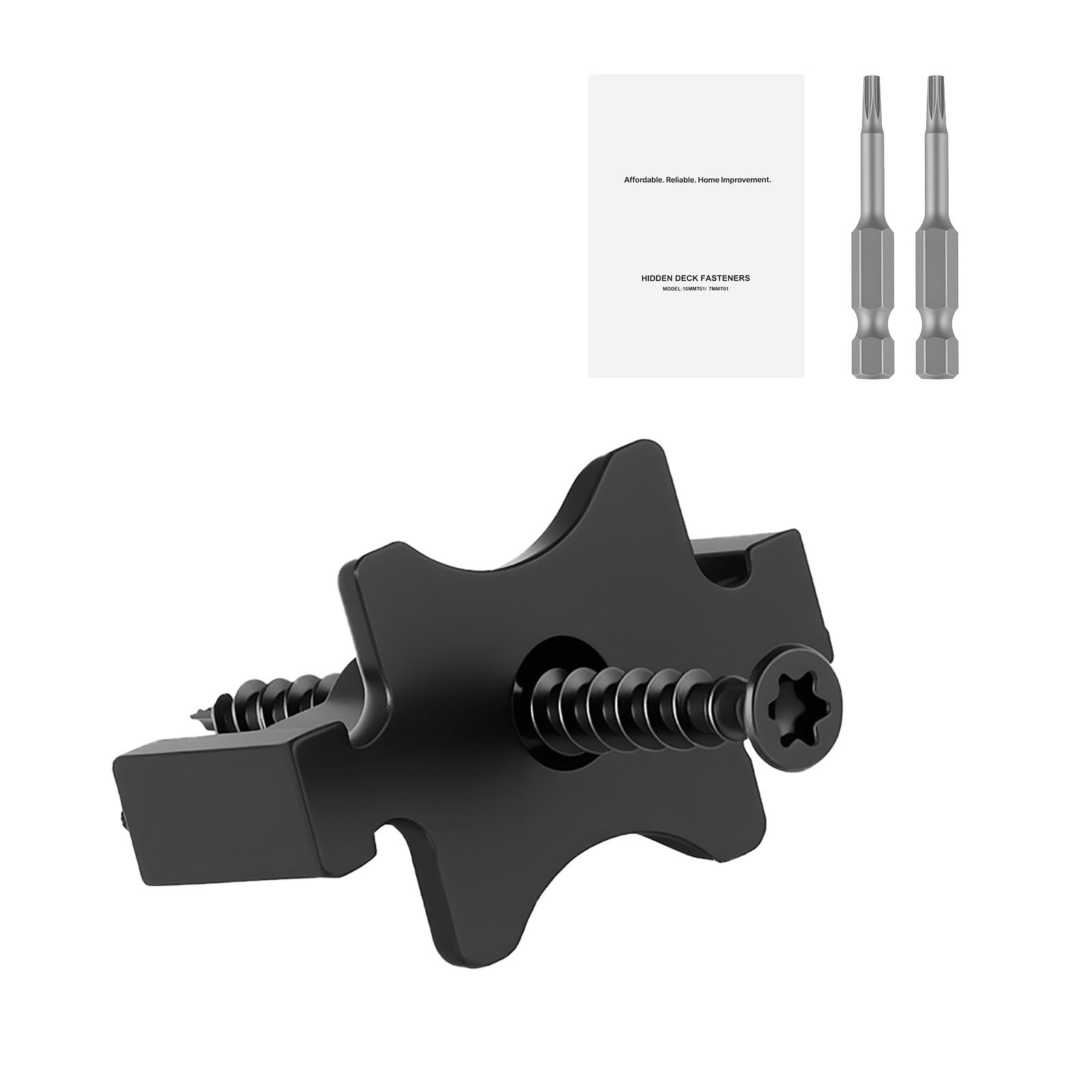 Vevor Black 90Pcs Hidden Deck Fasteners For Composite Decking Board, Universal Composite T Clips & Plastic Hidden Fasteners With Metal Screws,Polypropylene Pp Clips Works With 6.5 Mm Gaps,