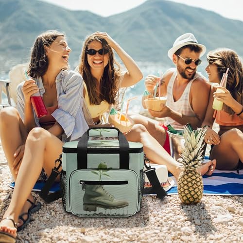 Sac fourre-tout de camping imprimé bourgeons verts avec fermeture éclair