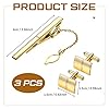 Herdear Men's Gold Tie Clips and Cufflinks Set with Gift Bag Business Necktie Clip Personalised Shirt Suit Cuff Links for Men Gifts Wedding Jewellery Accessories #1