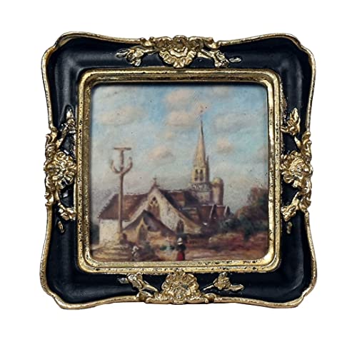 WINPLUS+ Vintage Picture frames 3x3,Luxury Antique Photo Frames With Golden Embossed Flower Furnishing, Retro Style Decor, Wall and Tabletop Display, Art Gallery (Black) WINPLUS+ Vintage Picture frames 3x3,Luxury Antique Photo Frames With Golden Embossed Flower Furnishing, Retro Style Decor, Wall and Tabletop Display, Art Gallery (Black)