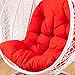 BoruisX Cuscino per sedia a forma di uovo, da appendere, per sedia a dondolo da patio, spesso, per interni ed esterni, giardino, patio (rosso)
