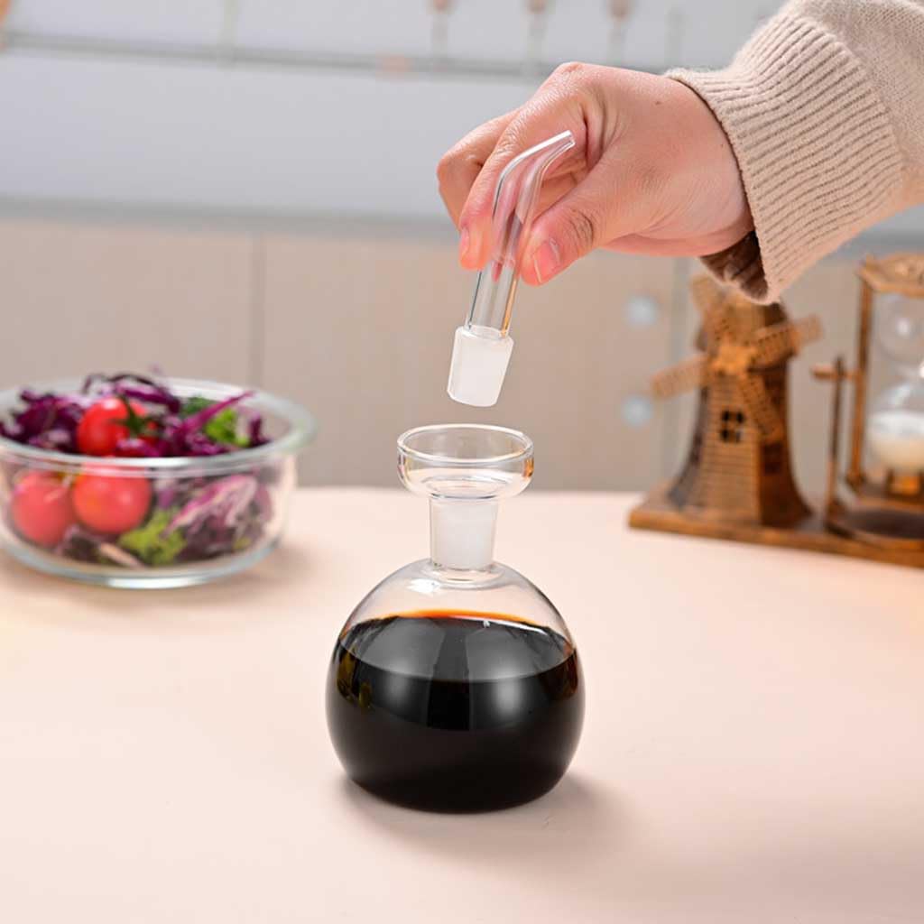 Glass Oil Bottle with Spout, Olive Oil Dispenser Vinegar Drizzler