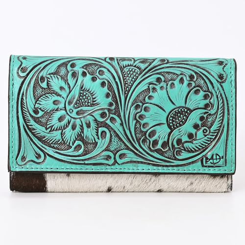 American Darling Wallet Hand Tooled Hair on Genuine Leather Western Women Bag | Handbag Purse Wallet| Wristlet2