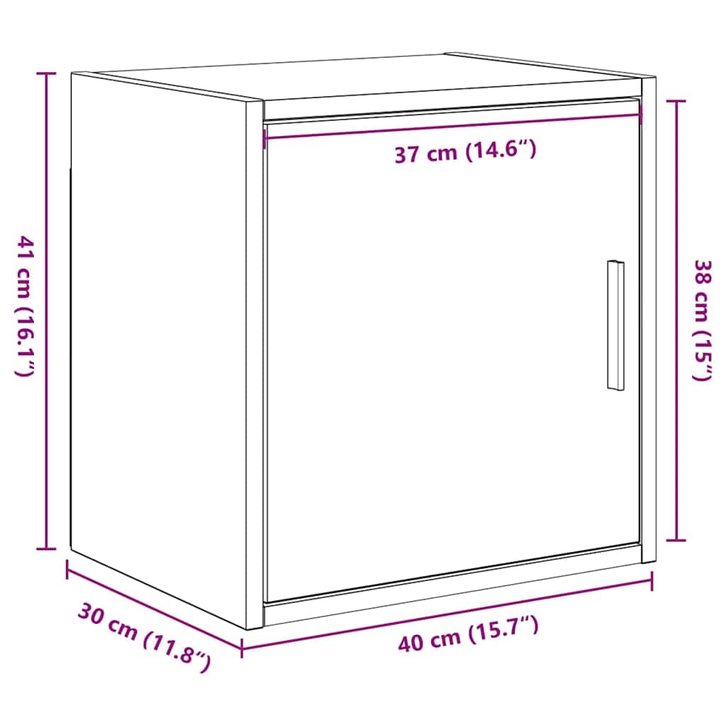 Armadietto industriale in legno di quercia Artisan con ante a battente 40x30x41 cm officina garage magazzino serratura robusto versatile sicuro durevole