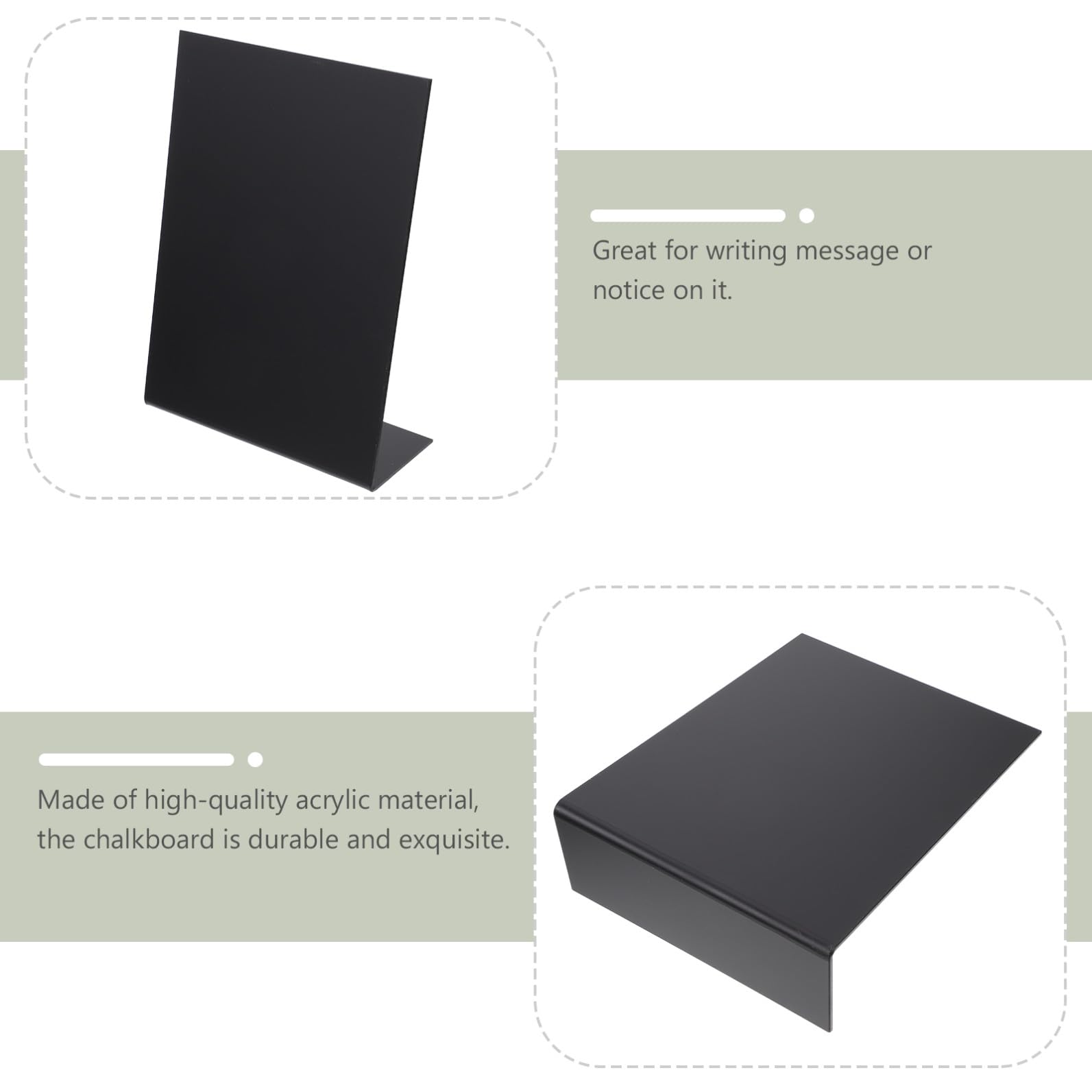 TEHAUX 3stücke Acryl-kreidetafel Für Restaurant Hochzeit Büro Kleine Nachrichtentafel Dekorative Memoboard Für Kreative Botschaften Schwarz Für