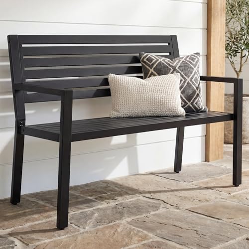 Best Choice Products Outdoor Metal Bench Patio Garden Bench...