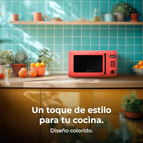 Cecotec Digitale Mikrowelle mit Grill 20L Proclean 5110 Rot. 700W in 6 Stufen und 800W Grill, Auftaumodus, Garzeit-Endsignal, Innenleuchte, 30-Minuten-Timer, Rotes Design 12 Cecotec Digitale Mikrowelle mit Grill 20L Proclean 5110 Rot. 700W in 6 Stufen und 800W Grill, Auftaumodus, Garzeit-Endsignal, Innenleuchte, 30-Minuten-Timer, Rotes Design