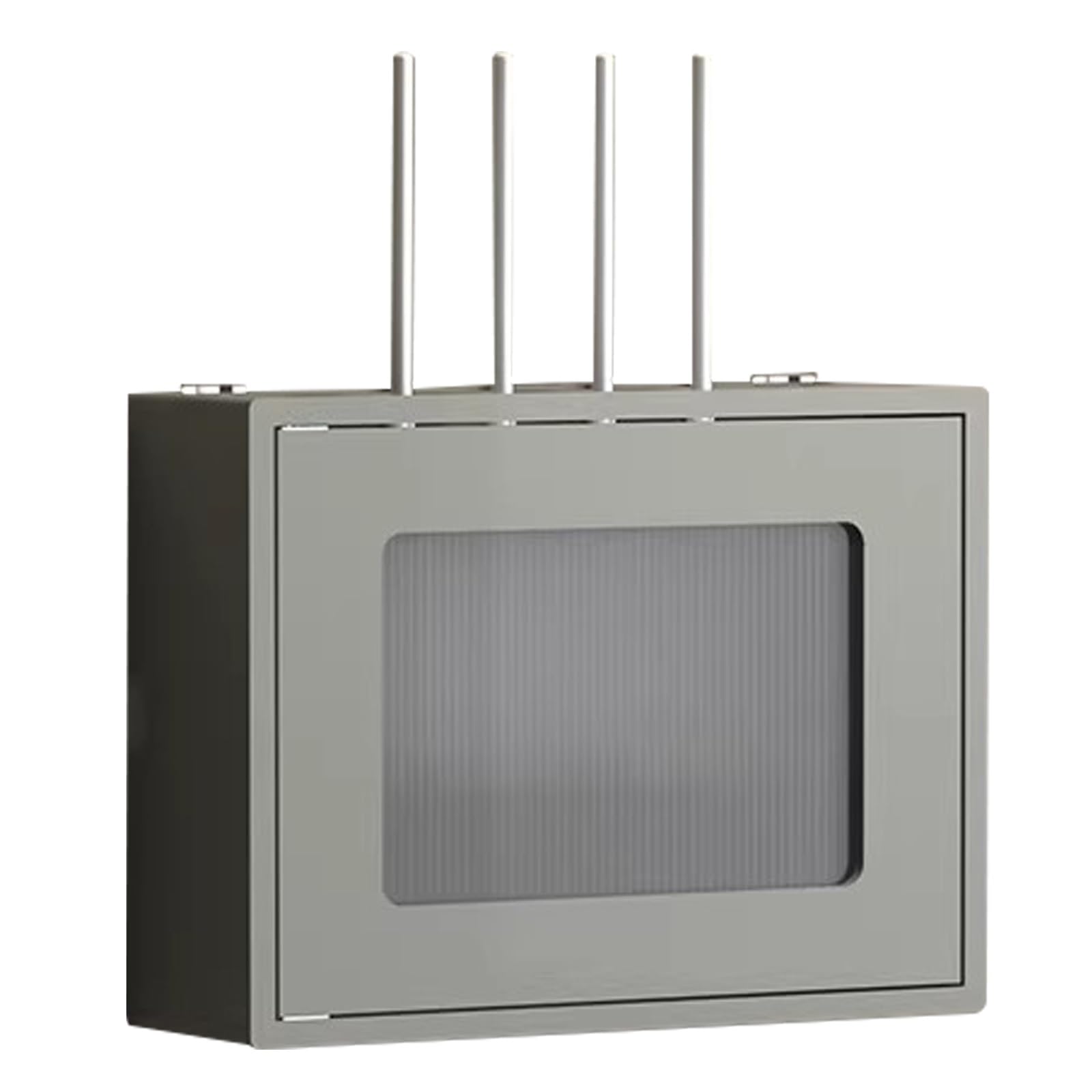 Armoire routeur WiFi double couche gris 52,5x42,5 cm pour salon